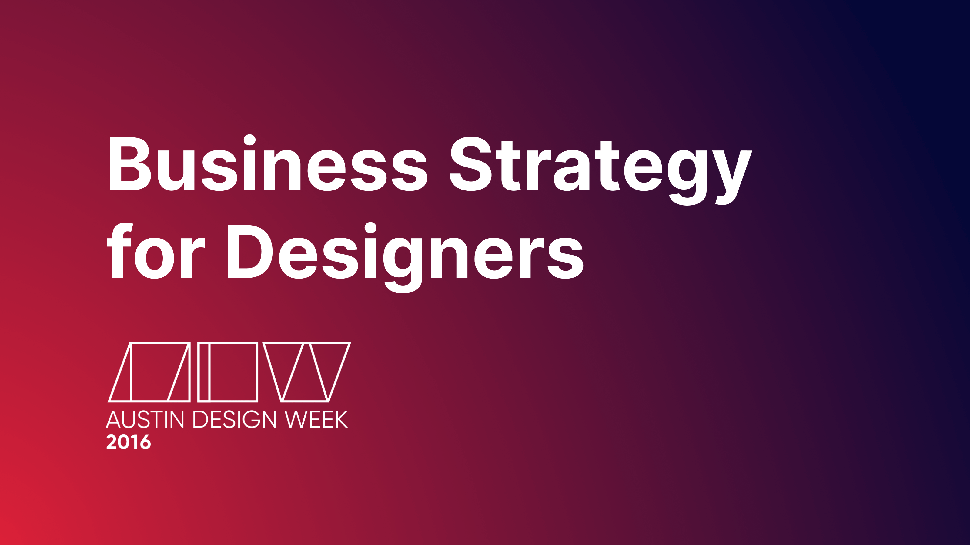 Business Strategy for Designers